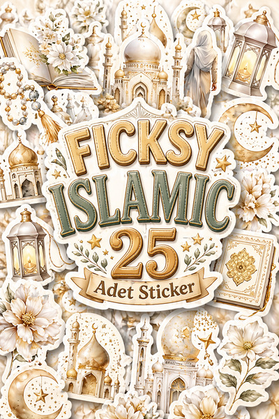 Ficksy Islamic Sticker Set - 25 Sticker Stickers - Muslim - Ramadan - Ramadan...