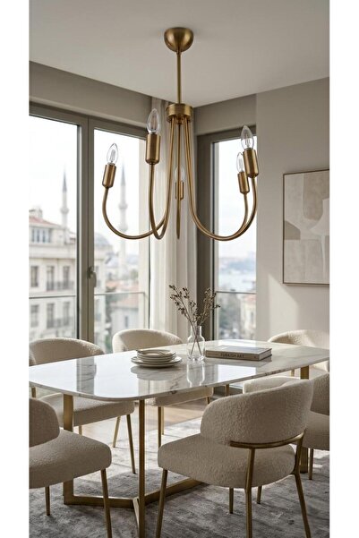 avizade AURELİA 5'li Eskitme Metal Avize | Modern Klasik Metal Avize | Şık Sa...