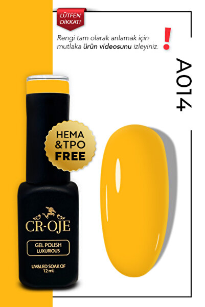 CROJE KALICI OJE Kalıcı Oje A014 Hardal Sarı (12 ML)