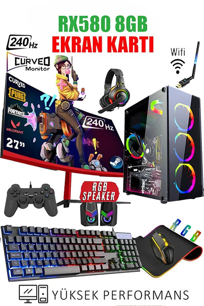 Dmc N153 (PUBG,GTA 5 ) I7 2600,16GB RAM,500GB HDD,256GB SSD,RX580,27''240hz O...