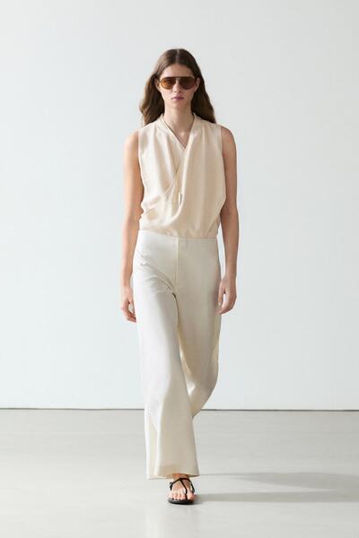 Massimo Dutti Dökümlü barrel pantolon