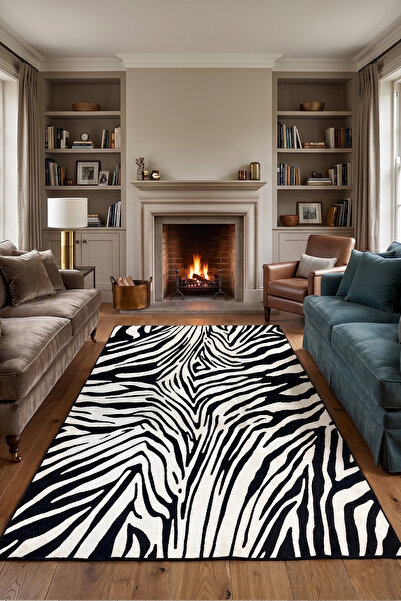 Chilai Home Zebra Dekoratif Halı Yıkanabilir, Kaymaz Taban, Halı Modern Djth