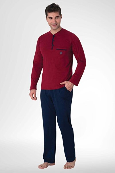 Mecit Pijama Mecit 2904 Crveni muški pidžama set - 100% pamuk , velika veličina