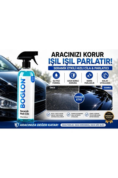 boglon Hızlı Cila 800ml Çizik Giderici Güneş Yanığı Boya Koruma Su İtici Oto ...