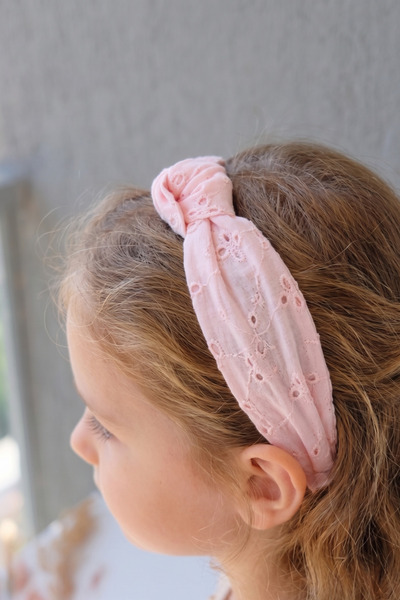 Liliza Accessories Pembe Kadın Çocuk Fisto Düğüm Taç - Baş Ağrıtmayan