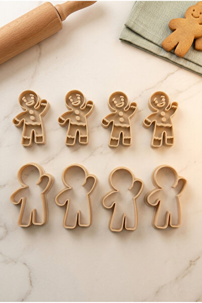 Orvenheim Gingerbread Man Cookie Mold Set of 4 - Christmas Themed Sugar Dough...