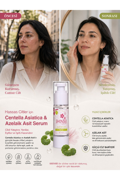 SHINSEI Centella & Azelaik Asit Serum – Hassas Ciltler İçin
