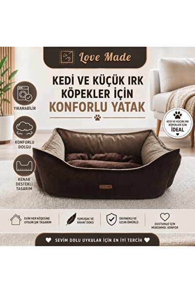 petfunny lotus kahve kedi köpek yatağı