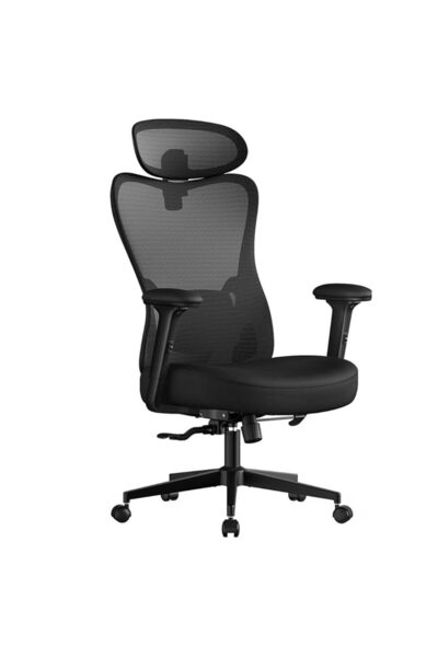 SONGMICS Scaun de birou ergonomic cu tetieră reglabilă, suport lombar reglabi...