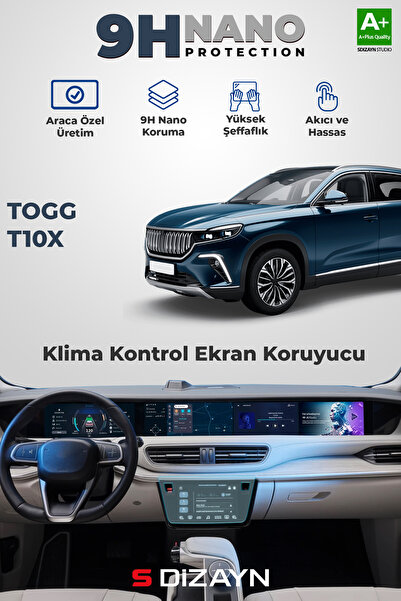 S Dizayn S-Dizayn Togg T10X 9H Nano İç Merkezi Kontrol Ekran Koruyucu (PARLAK...