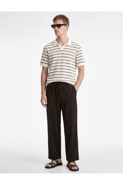 Koton Loose Fit Viscose Blend Waist-Tie Wide Leg Pants
