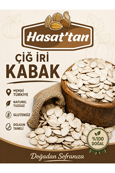 HASATTAN KABAK ÇEKİRDEĞİ DUBLE İRİ TANE ÇİĞ NATURAL 500GR