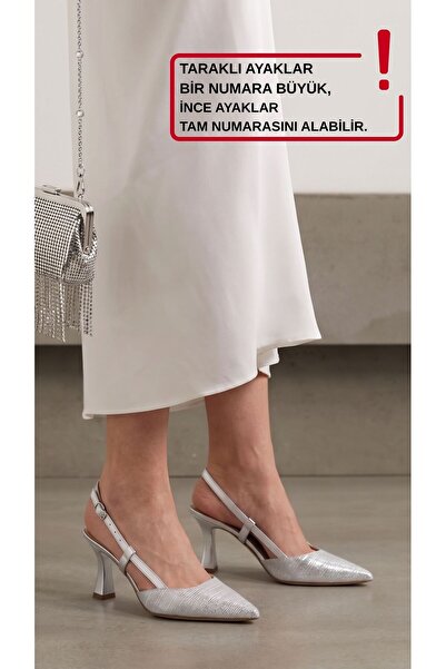 Tomato Bags Silver Color Glitter Women's Thin Goblet 8 cm Heeled Arched Open ...