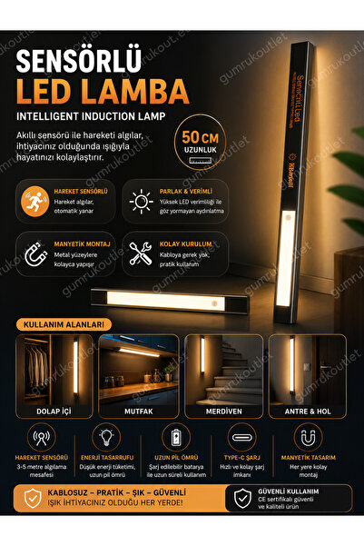 BAROTTİ 50 CM SENSÖRLÜ GÜN IŞIĞI LED LAMBA