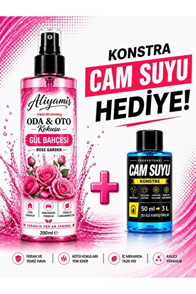 ALİYAMİS Oto Parfüm Gül Bahçesi Sprey 200 Ml Otomobil Ve Ortam Oda Kokusu