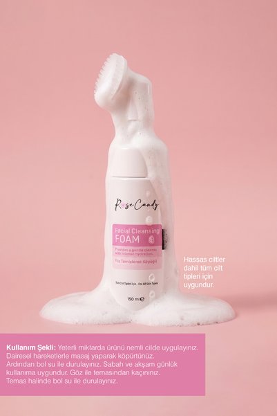 Rose Candy Facial Cleansing Foam |   Facial Cleansing Foam |   Daily Use for All Skin Types, Including Sensitive Skin - 150ml