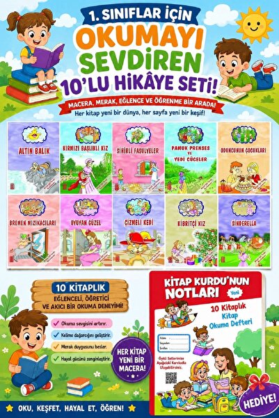 Ata Yayıncılık 1.Sınıflar İçin Okumayı Sevdiren 10 lu Hikaye Seti 3 (Kitap Ok...