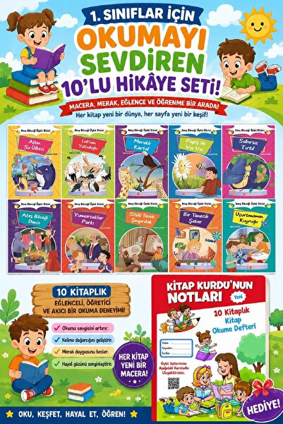 Ata Yayıncılık 1.Sınıflar İçin Okumayı Sevdiren 10 lu Hikaye Seti (Kitap Okum...