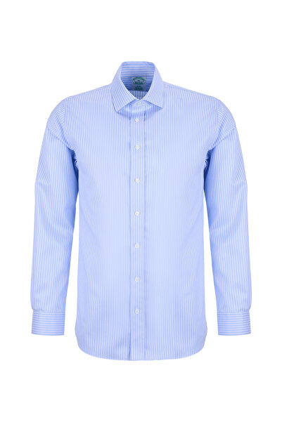 BROOKS BROTHERS Mavi-Beyaz Erkek Slim Fit Gömlek BBSS26MSH038
