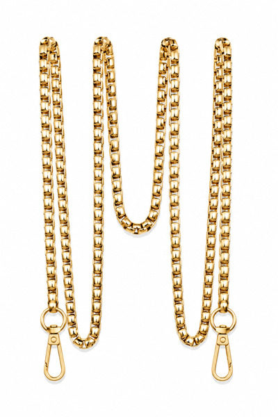 vollen yarn Square Model Non-Tarnish Metal Bag - Chain Detailed, 120 cm Golde...
