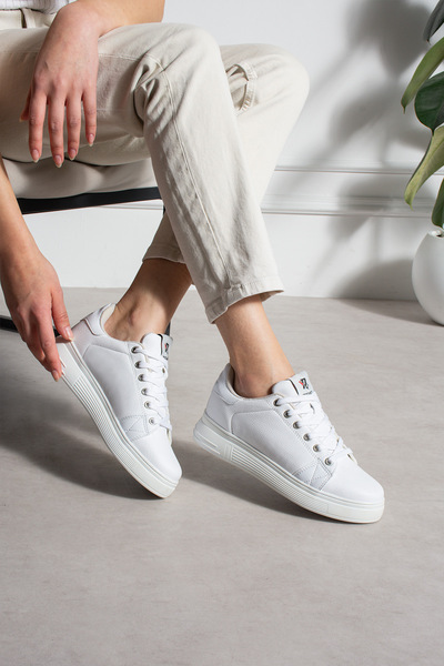 Rocket Unisex 051 Beyaz Sneaker Günlük Hafif Taban Bağcıklı Spor ayakkabı