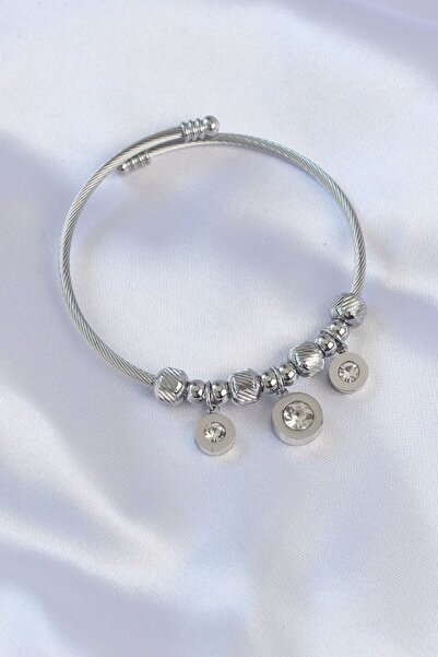 Skygo 316L Steel Silver Color Zircon Stone Model Charm Bracelet - Tj-Bb6090