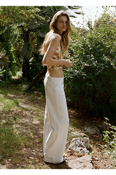 MANGO Woman Wide leg düşük belli jean pantolon