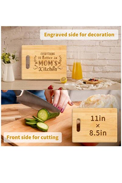 Arabest Personalized Engraved Bamboo Cutting Board 11x8.5in, Gift for Mother ...