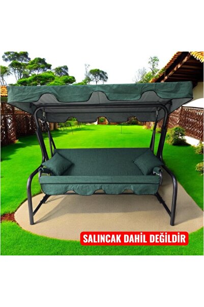 k kapella 3 KİŞİLİK SALINCAK LÜKS KILIF SETİ 10CM SÜNGERLİ YEŞİL