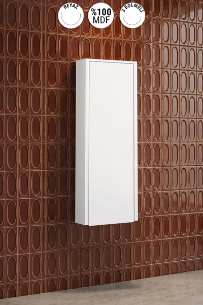 ÖZCEDEN 70*25 Cm Çok Amaçlı Dolap Komple Beyaz