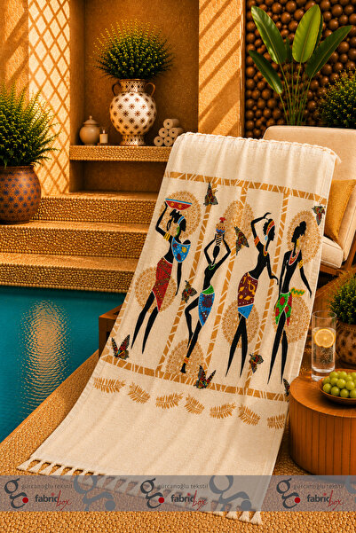 Fabric Box %100 Natural Bambu Müslin Baskılı Peştemal Banyo Havlusu Türk Havlusu Hamam Plaj Havlusu