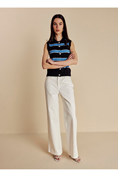 BROOKS BROTHERS Beyaz Kadın Denim Pantolon BBSS26FDP001