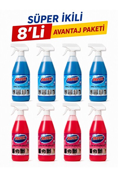 interfab PAPAX Yağ ve Kir Sökücü Kiraz Çiçeği Özlü 1 L X 4 Adet + PAPAX Kireç...