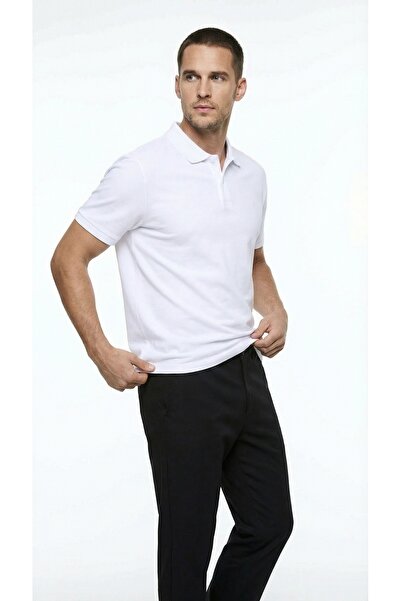 Fabrika Beyaz Erkek Regular Fit Polo T-Shirt NOBRO CEPSIZ NB