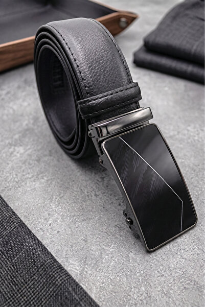 Automatic Buckle Unperforated Shortenable Man's Belt