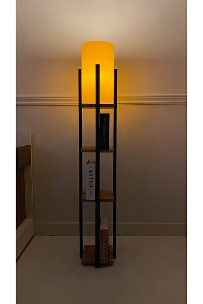 Turkish Home Floor lamp with shelves - black and brown - 145 cm