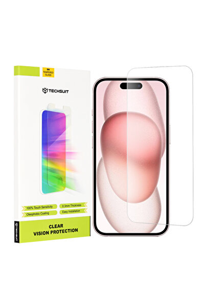 Techsuit Screen Protector for iPhone 15 / iPhone 15 Pro / iPhone 16 - Clear V...