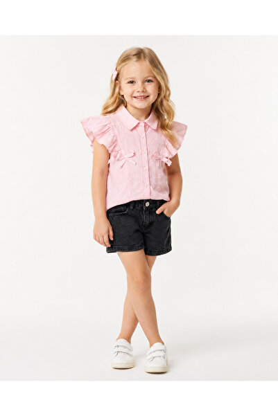Melodikids Girls' Pink Shirt and Shorts Two-Piece Set
