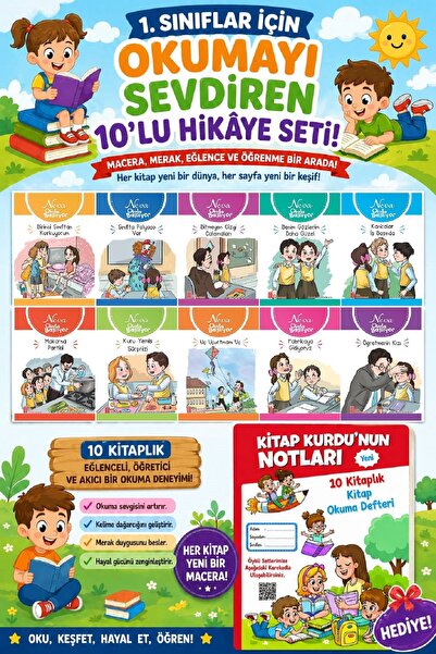 Ata Yayıncılık 1.Sınıflar İçin Okumayı Sevdiren 10 lu Hikaye Seti 10 (Kitap O...