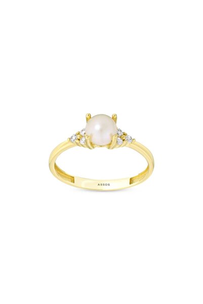 Assos Pırlanta Opal Taşlı Altın Yüzük - 14K