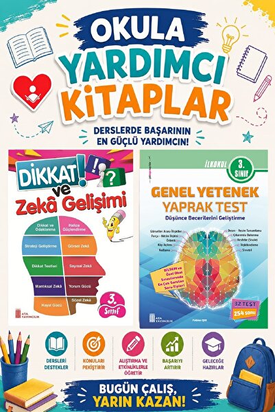 Ata Yayıncılık Ata 3.Sınıf Okula Yardımcı Dikkat Ve Zeka Gelişimi - Genel Yet...