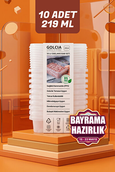 GOLCIA Midi 219 ml Mikrodalgaya ve Derin Dondurucuya Uygun Yıkanabilir 10'lu ...