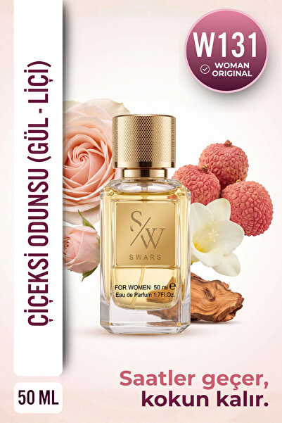 Swars Parfüm W131 Kadın Parfüm Çiçeksi Odunsu Edp 50 ML Gül Şakayık Liçi Ambe...