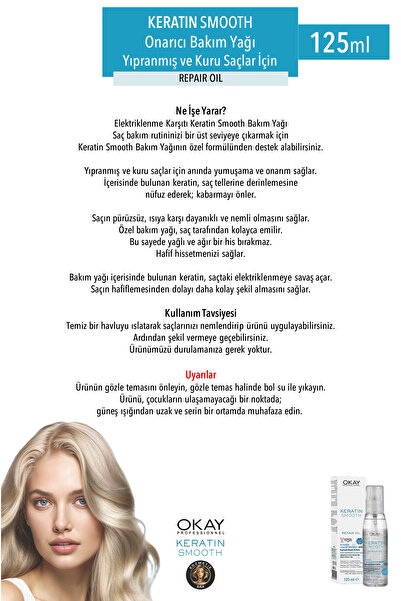 OKAYPROFESSIONNEL Okay Prof. Keratın Smooth Haır Serum 125 ml