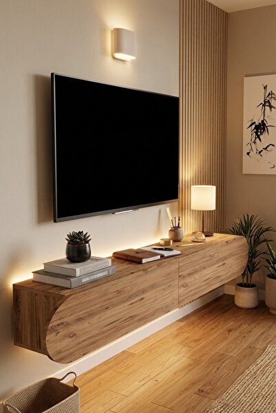 L'occi Concept Donyell 180 cm Oval Kapaklı TV Ünitesi - Modern Duvara Monte T...