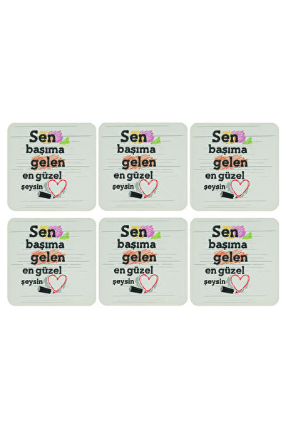 Funtasbig Decorative Coasters Set of 6 You Are the Most Beautiful Thing to Ha...