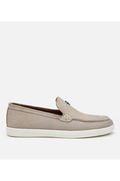 Hotiç Men's Suede Leather Beige Loafer