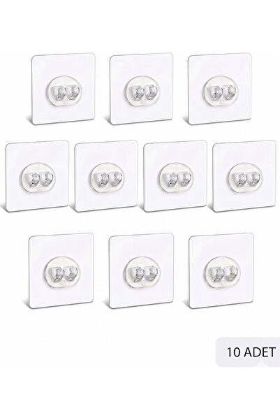 Sas Haus 10 Adet 7x7cm Yedek Süper Güçlü Yapışkanlı Askı, 20KG Banyo - Mutfak...