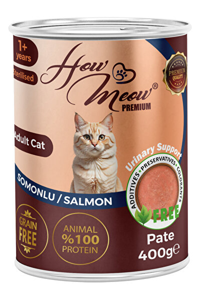 how&meow 12 ADET PATE KISIRLAŞTIRILMIŞ PARÇA ETLİ YETİŞKİN KEDİ YAŞ MAMASI SO...