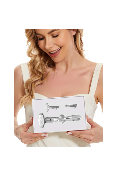 Whimlets Aparat facial 3 în 1 pentru masaj și rejuvenare, cu 3 capete interschimbabile - rolă cu piatră